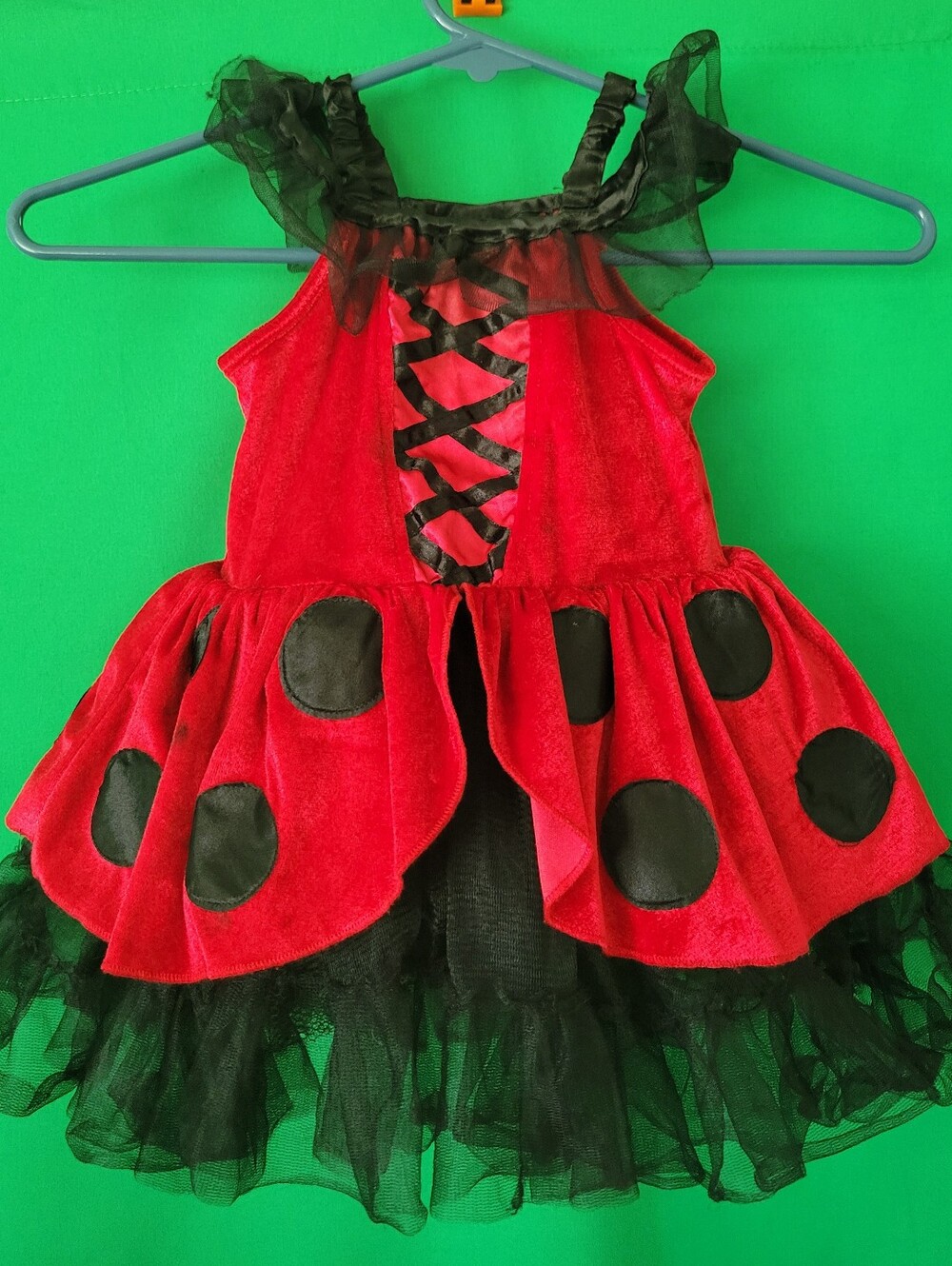 Girl Red Black Ladybug Costume Dress up Halloween 3T Authentic Kids Toddler